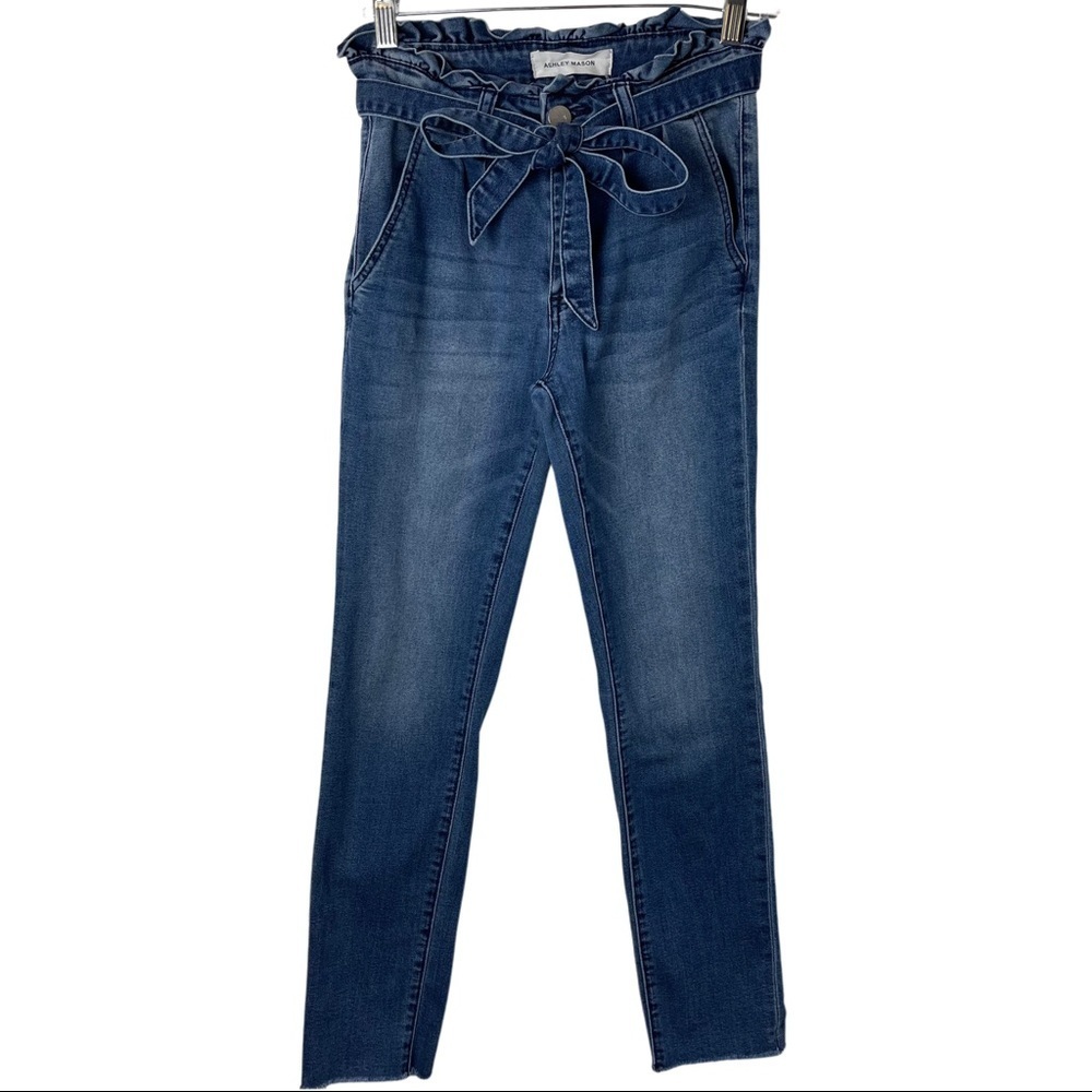 Ashley Mason Paper Bag Front Tie Jeans 7 - Picture 2 of 9